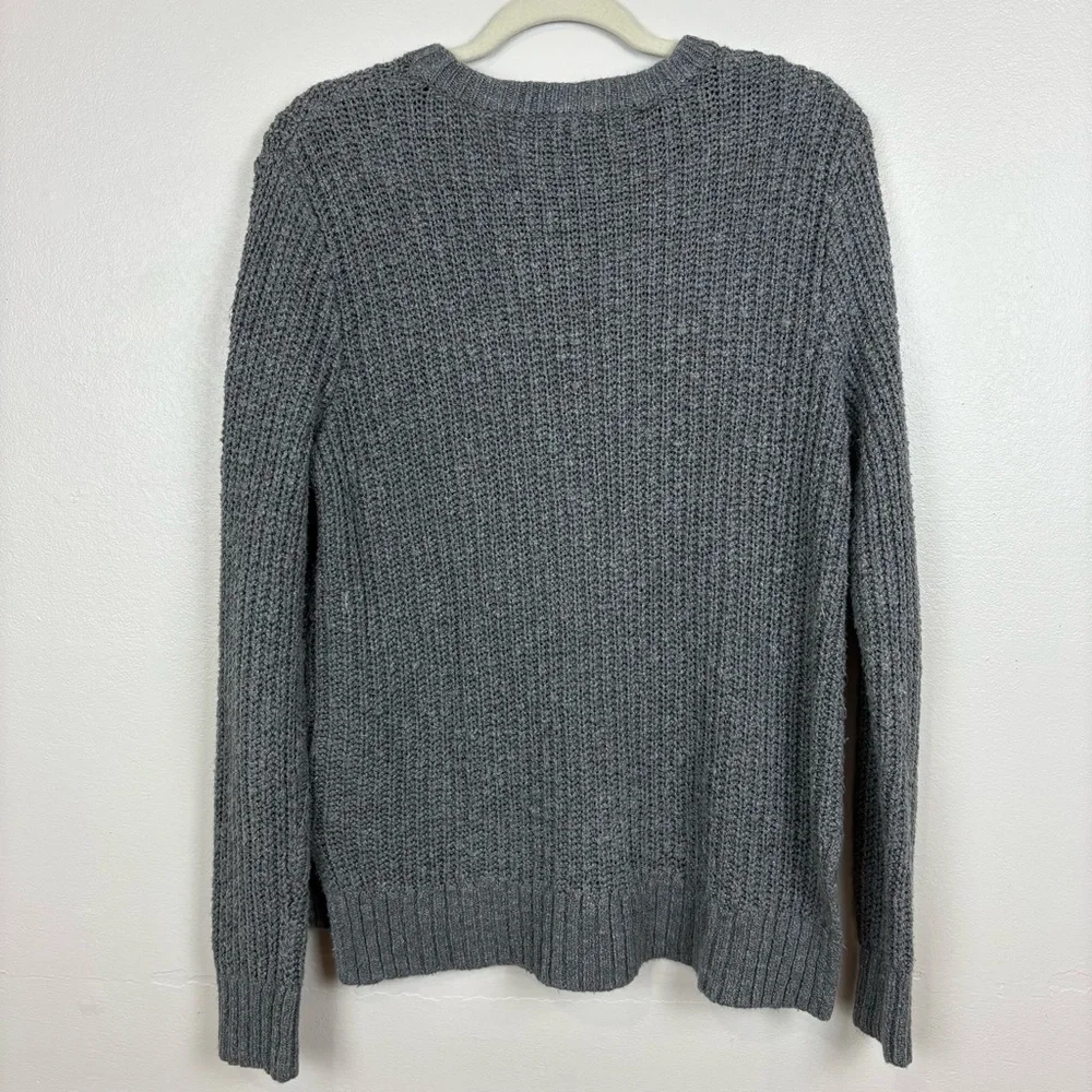 Abercrombie & Fitch Chunky Gray Pullover Sweater‎ Size L Fisherman Grunge Knit